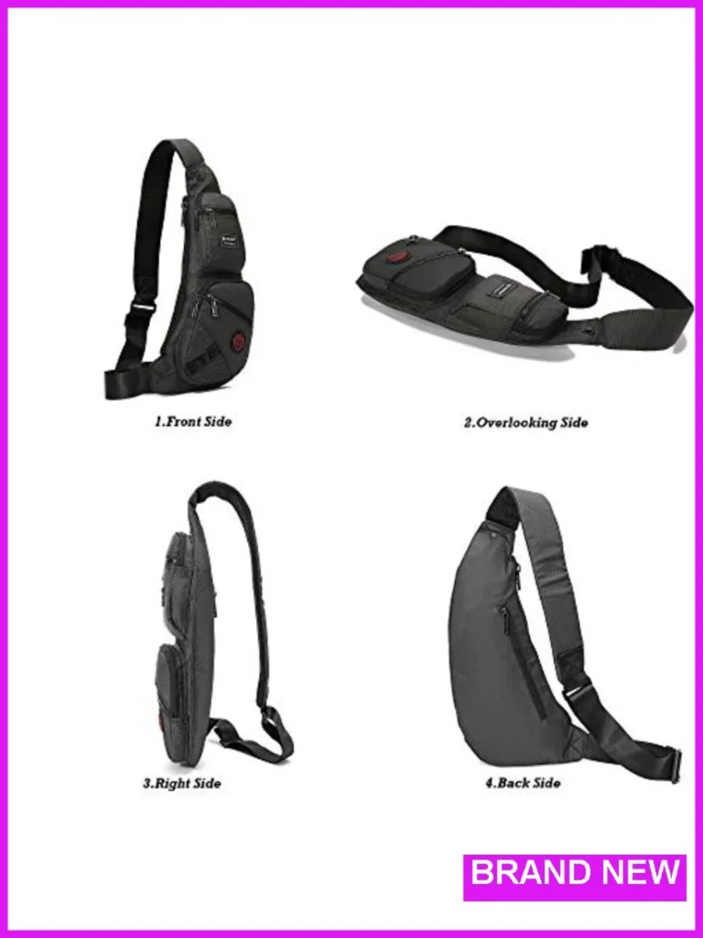 Nylon Sling Bag for Men Women Anti-Theft Crossbody Chest Shoulder Backpack